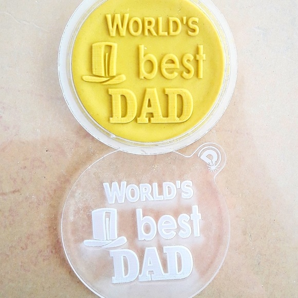 Special Father's Day Acrylic Outbosser Fondant Stamps For Cakes & Cupcakes. - Picture 2 of 14